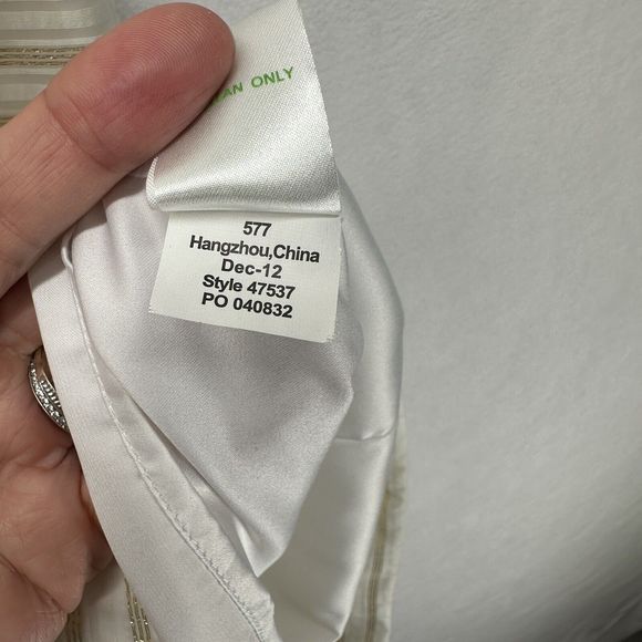 Lilly Pulitzer Henley Corded Organza Gold Stripe Knee Length Dress Size 8 - Picture 12 of 16